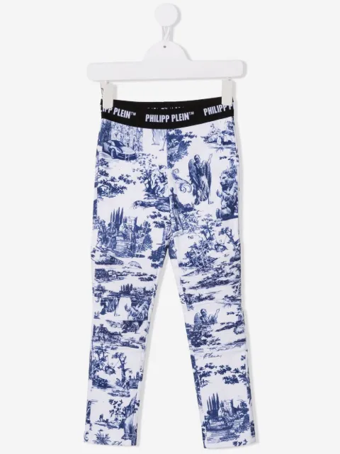 Philipp Plein Junior En PLEIN air-print stretch-cotton leggings
