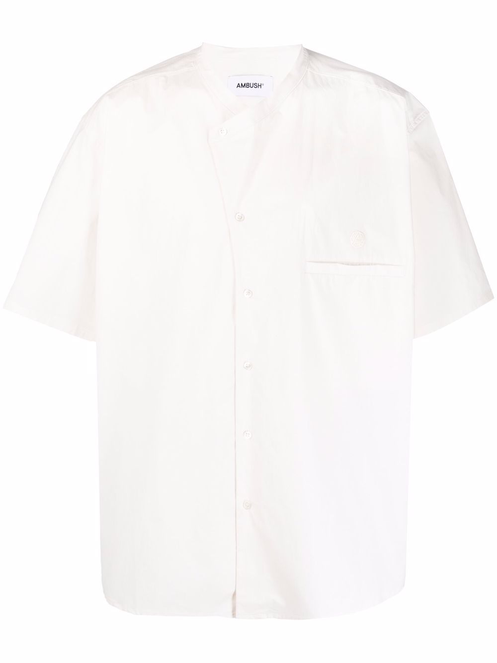 Ambush Chest Logo Collarless Shirt In White