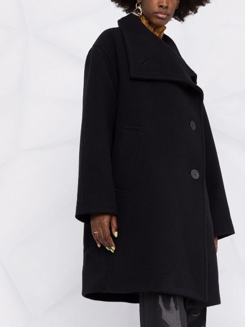 long black funnel neck coat