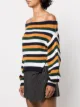 Monse Schulterfreier Pullover mit Streifen