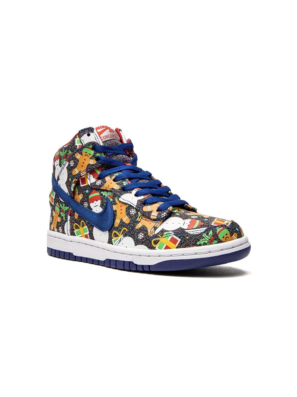 Shop Nike Dunk High Sb Qs "ugly Sweater" Sneakers In Blue