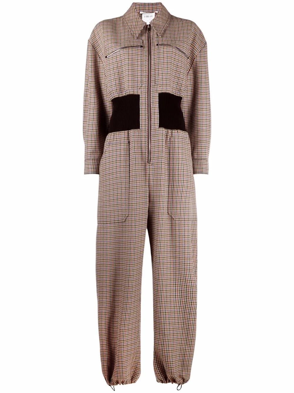 IROINID Sales Suspender Jumpsuit Women Houndstooth Printed Buttons