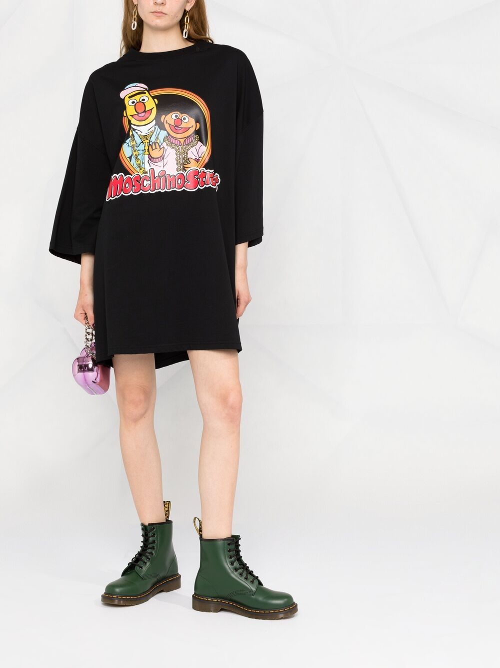 Shop Moschino Sesame Street© T-shirt Dress In Schwarz