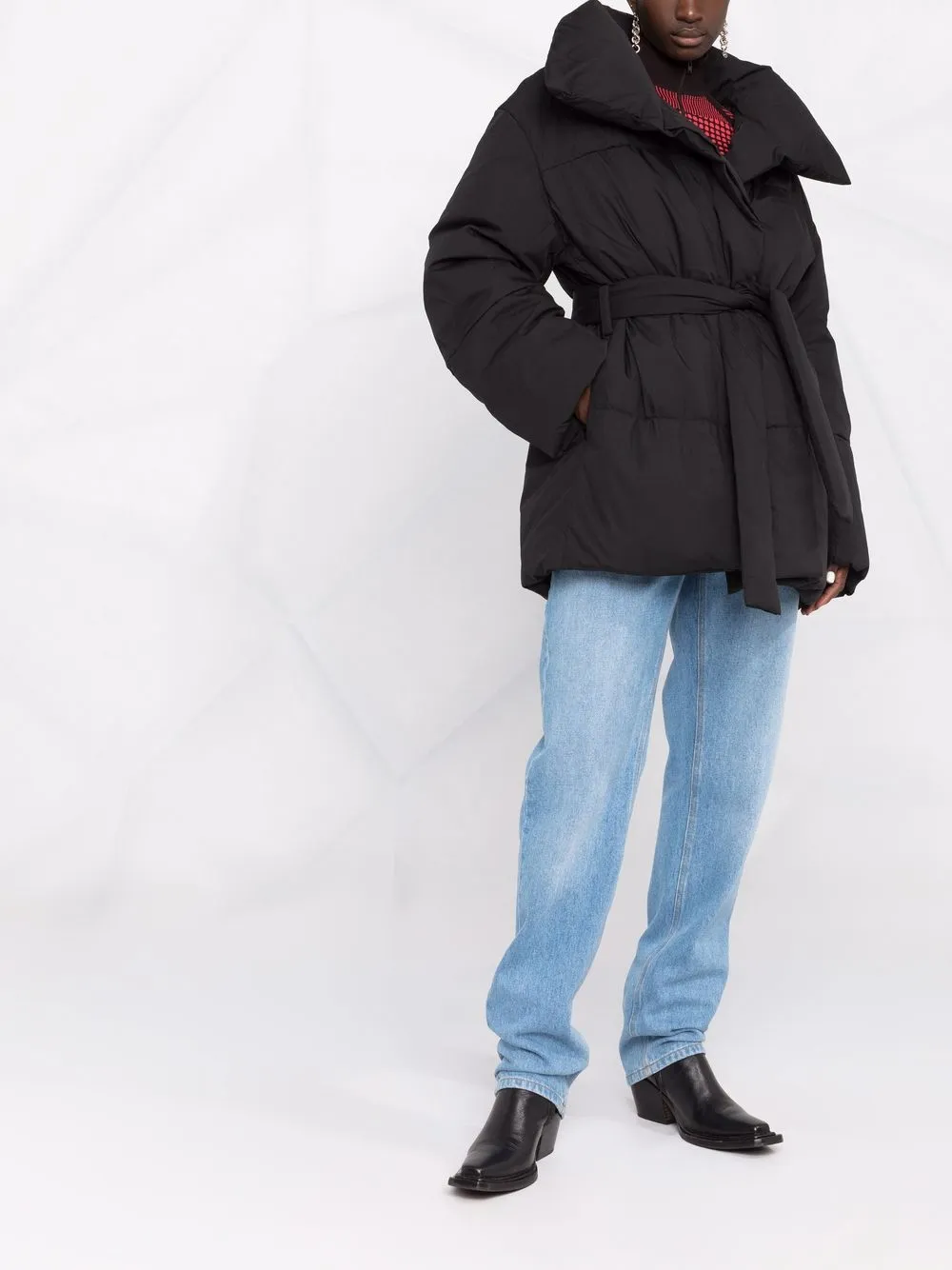 Image 2 of Acne Studios padded oversized belted coat
