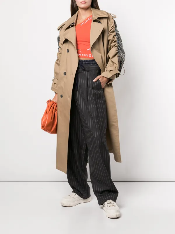 Monse Drawstring Plaid Trench Coat - Farfetch