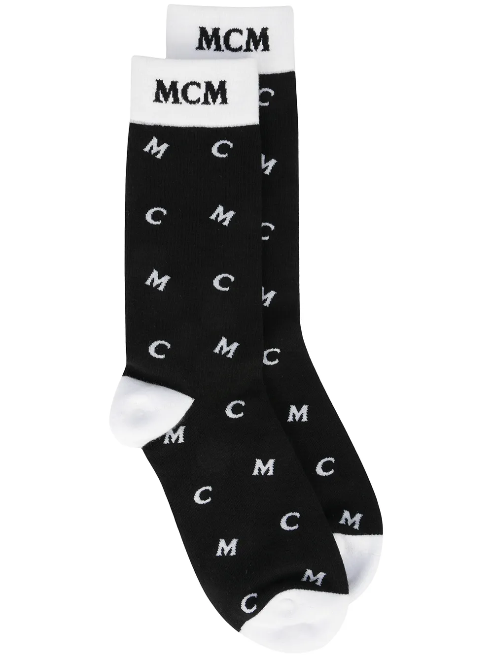 фото Mcm носки вязки интарсия с монограммой