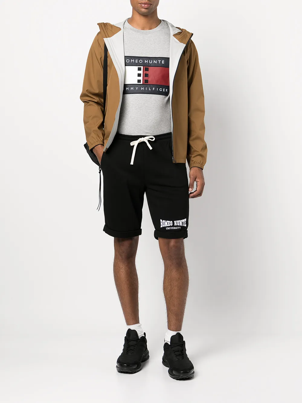 Romeo Hunte Logo-print Hooded Jacket In Brown