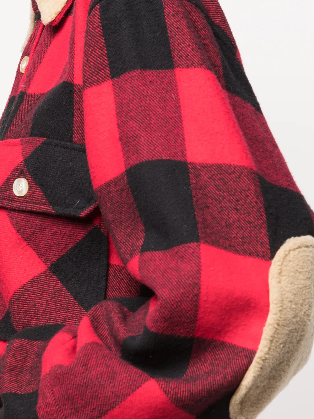 Romeo Hunte Lucy Flannel Cropped Jacket In Red