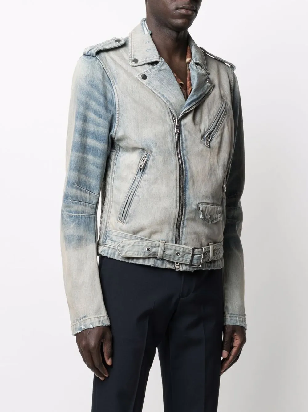 фото Amiri байкерская куртка из денима