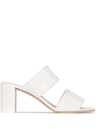 fendi ff embossed leather sandals
