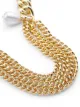 Kenneth Jay Lane KENETH J GLD MIX CHAIN LNK PERL CHRM NKL