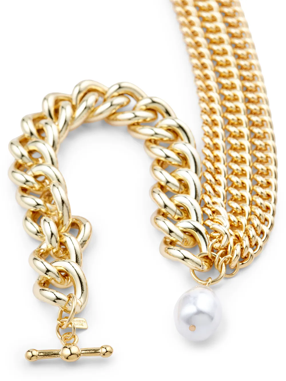Image 2 of Kenneth Jay Lane KENETH J GLD MIX CHAIN LNK PERL CHRM NKL