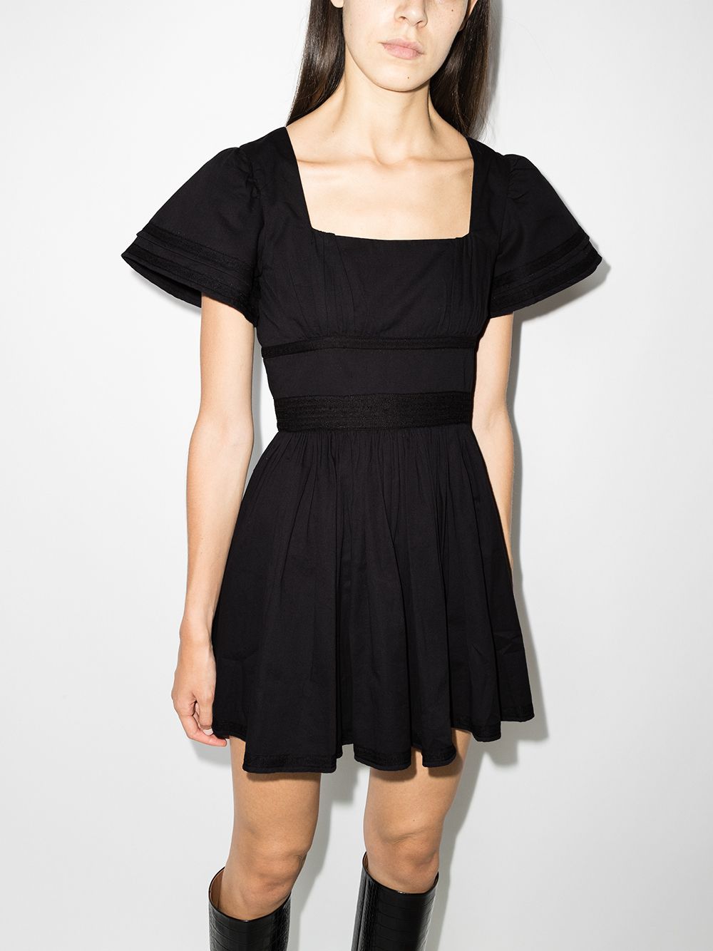 De La Vali Flared mini-jurk - Zwart