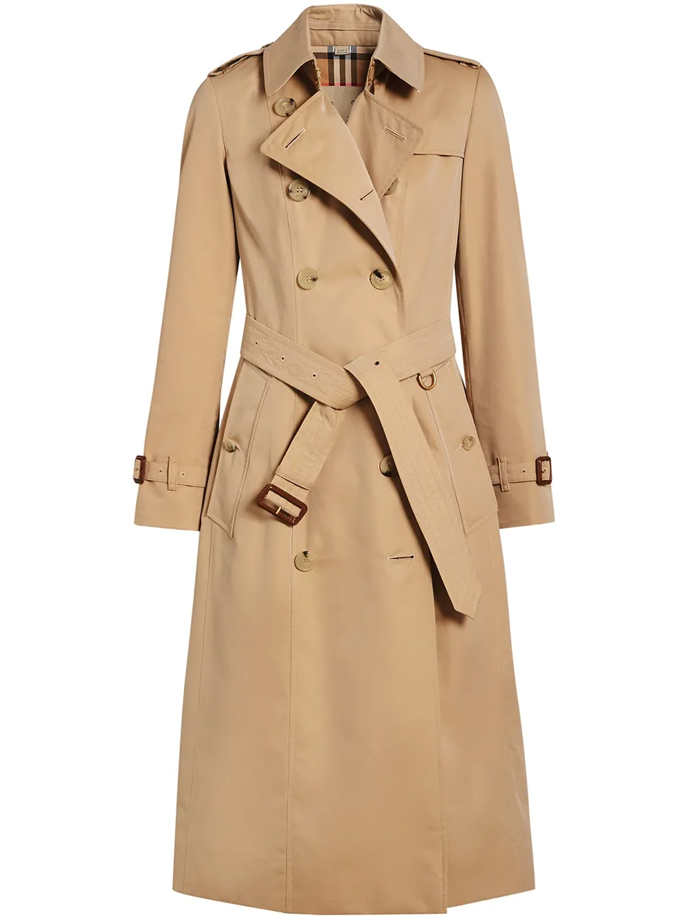 Shop Burberry Chelsea Heritage Long Trench Coat In Nude