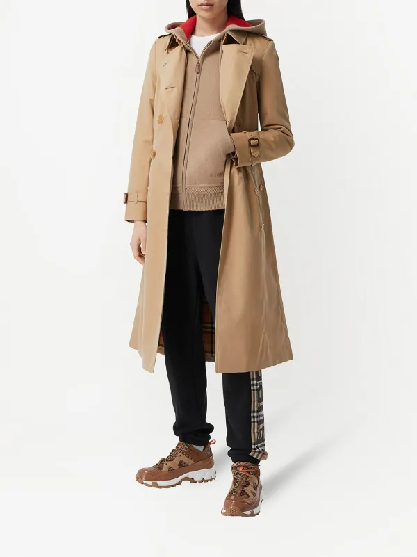 Women's long trench hot sale coat with hood