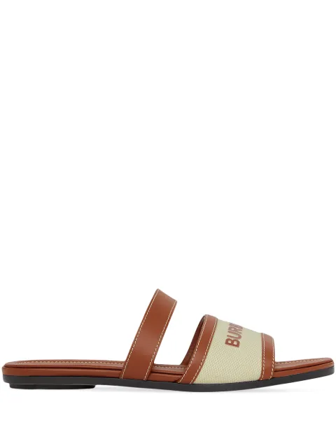 burberry logo细节露趾凉鞋