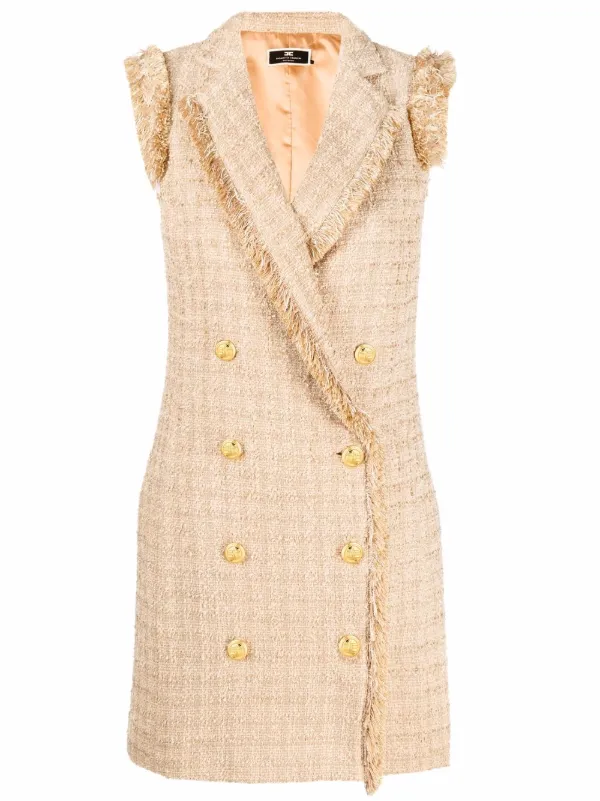 sleeveless tweed dress