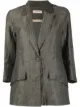 Image 1 of Gentry Portofino crinkled single-breasted linen-blend blazer