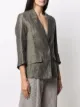 Gentry Portofino crinkled single-breasted linen-blend blazer