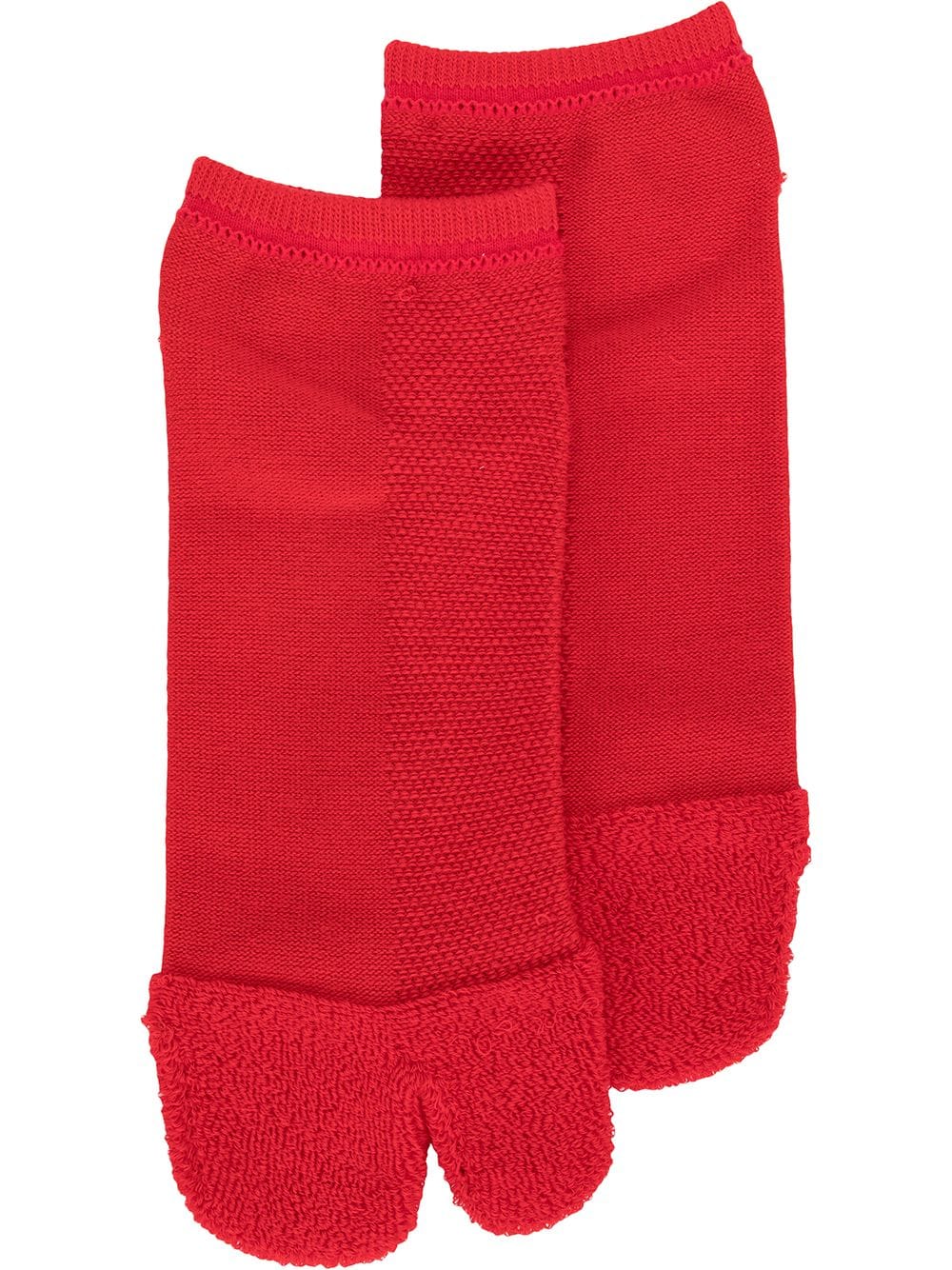 Yohji Yamamoto Tabi Logo Print Socks In Red