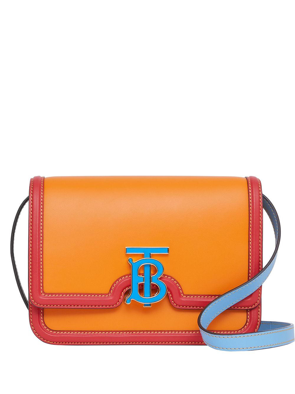 BURBERRY orange and brown MONOGRAM SOCIETY SMALL Top Handle Bag For Sale at  1stDibs