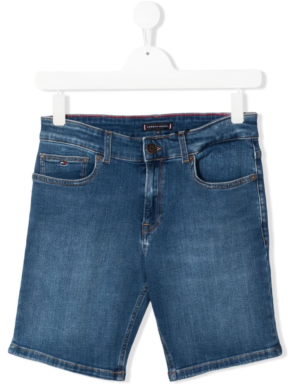 Tommy Hilfiger Junior Teen Knee-length Denim Shorts In Blue