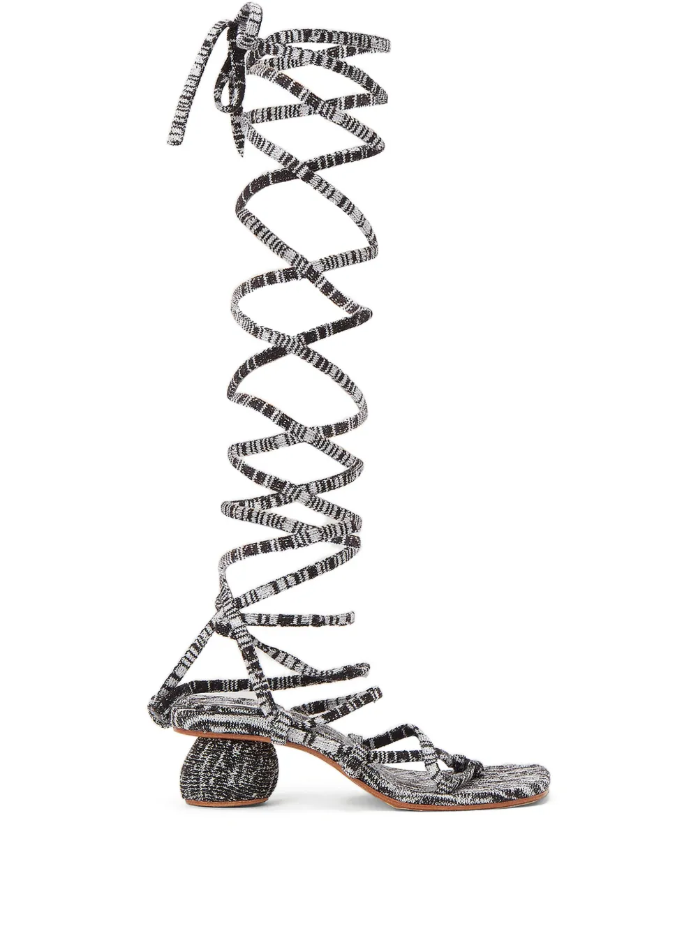 Isa Boulder lace-up strappy sandals White