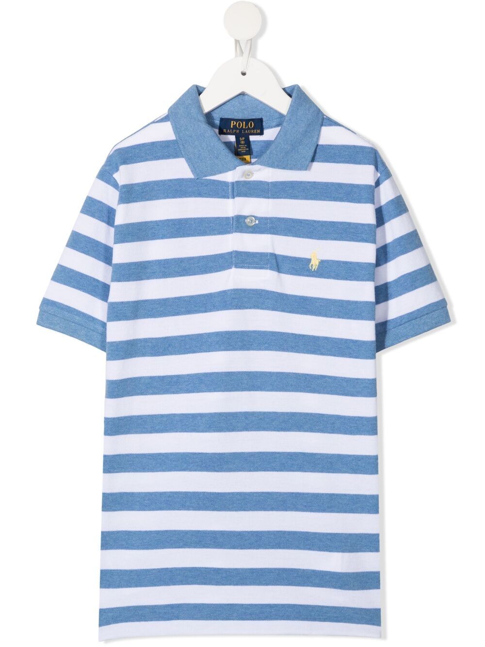 Ralph Lauren Kids' Polo Pony Striped Polo Shirt In White