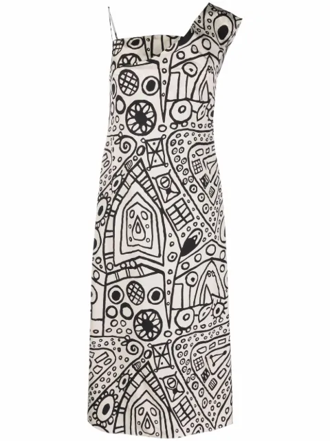 colville One-Shoulder-Kleid mit Print