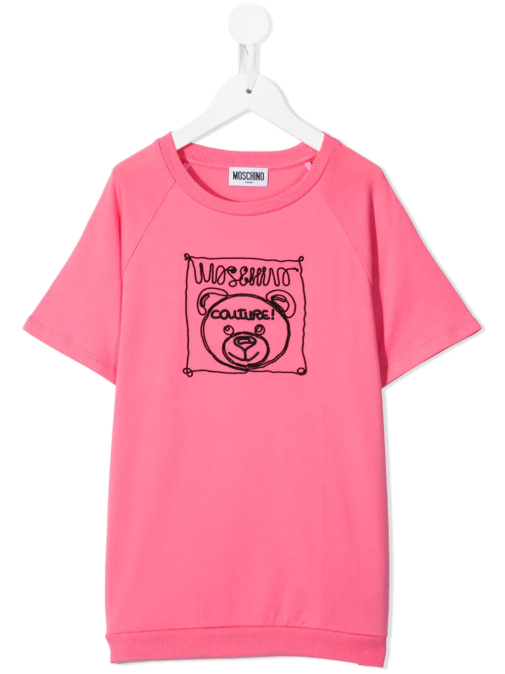 

Moschino Kids teddy logo-print T-shirt - Pink