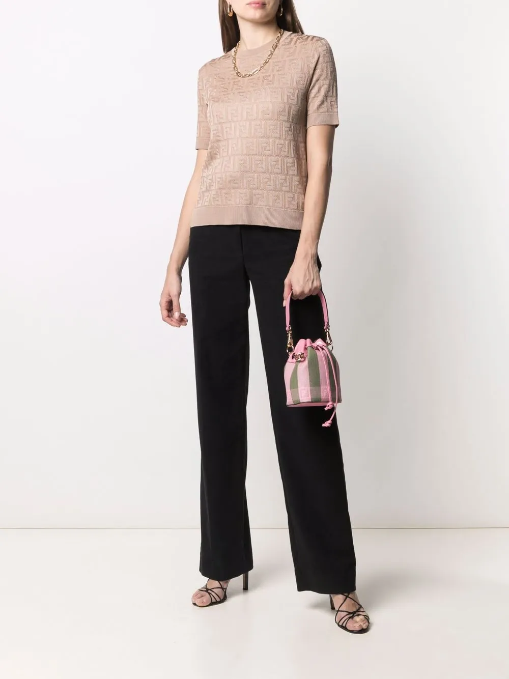 фото Fendi трикотажный топ с логотипом ff