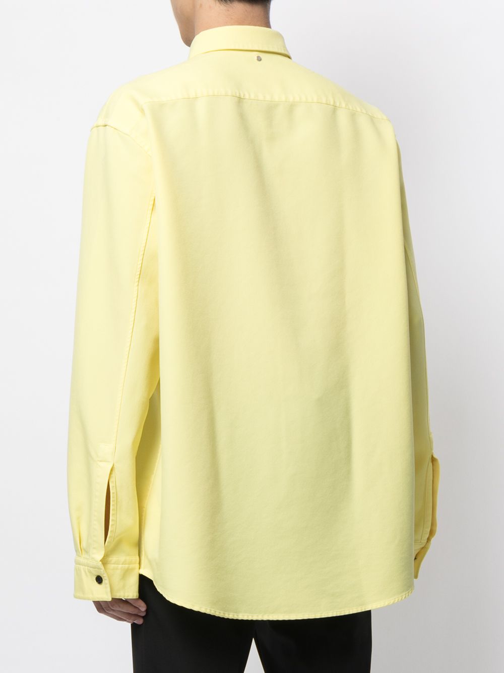 Shop Oamc Logo-patch Button-up Shirt In Yellow