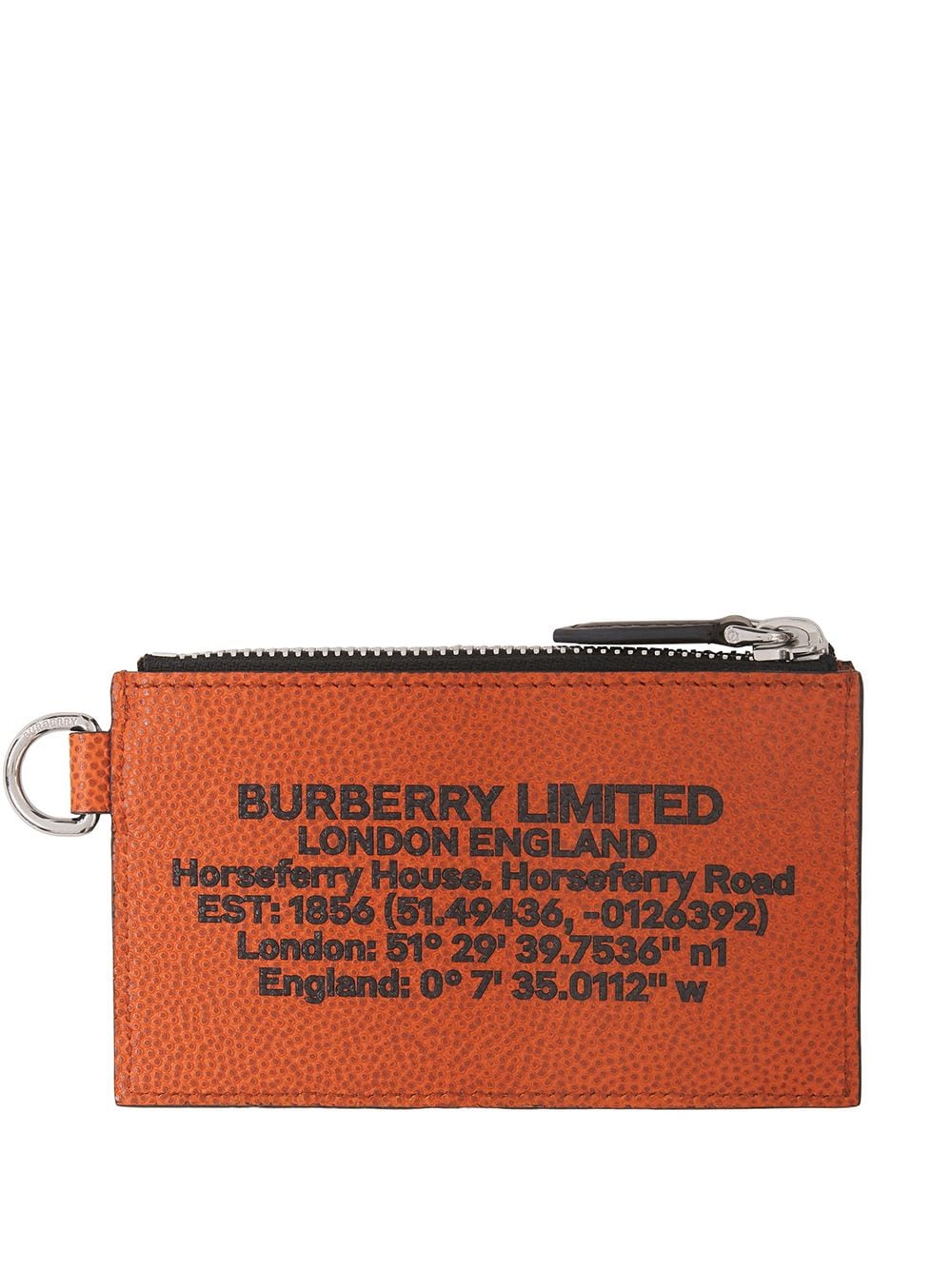 Burberry Location-print Lanyard Cardholder In Orange