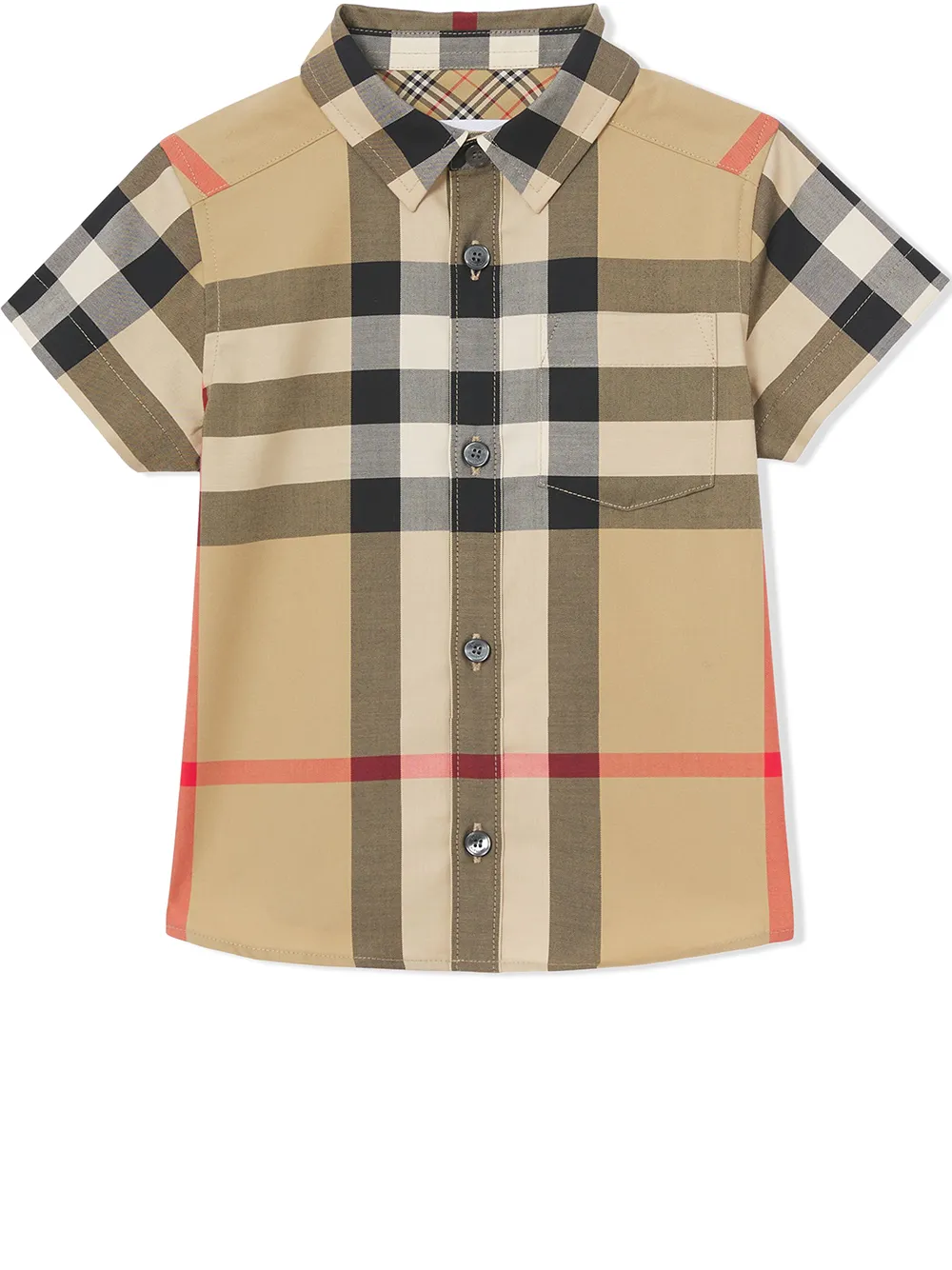 check-print cotton shirt