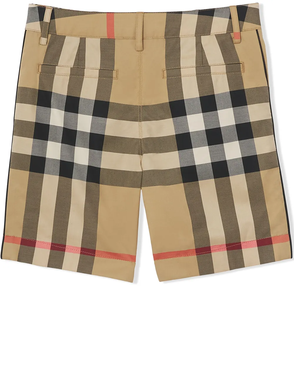 Shop Burberry Checked Stretch-cotton Shorts In Braun