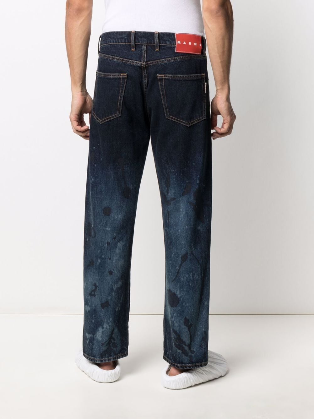 Marni Acid Wash Wide-leg Jeans In Blue | ModeSens
