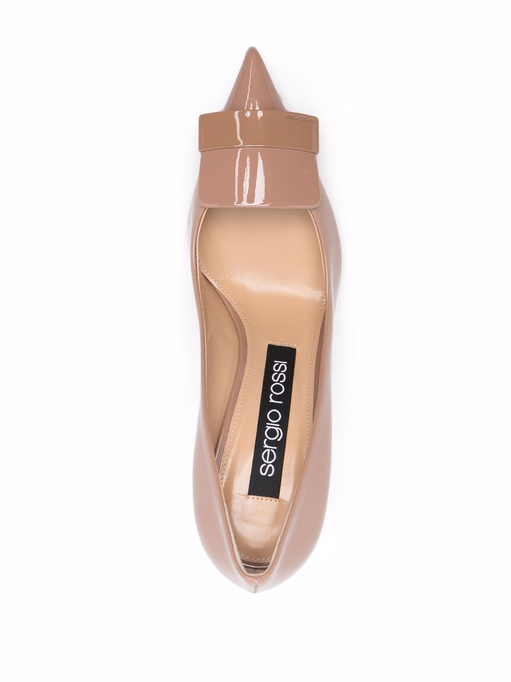 Shop Sergio Rossi Sr1 Logo-plaque 75mm Pumps In Nude