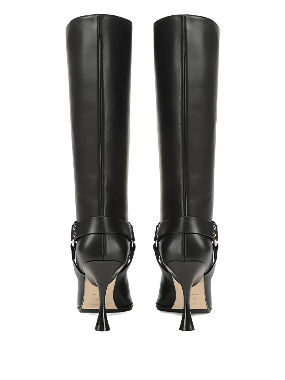 Sergio Rossi 75 mm leren laarzen met hak Zwart