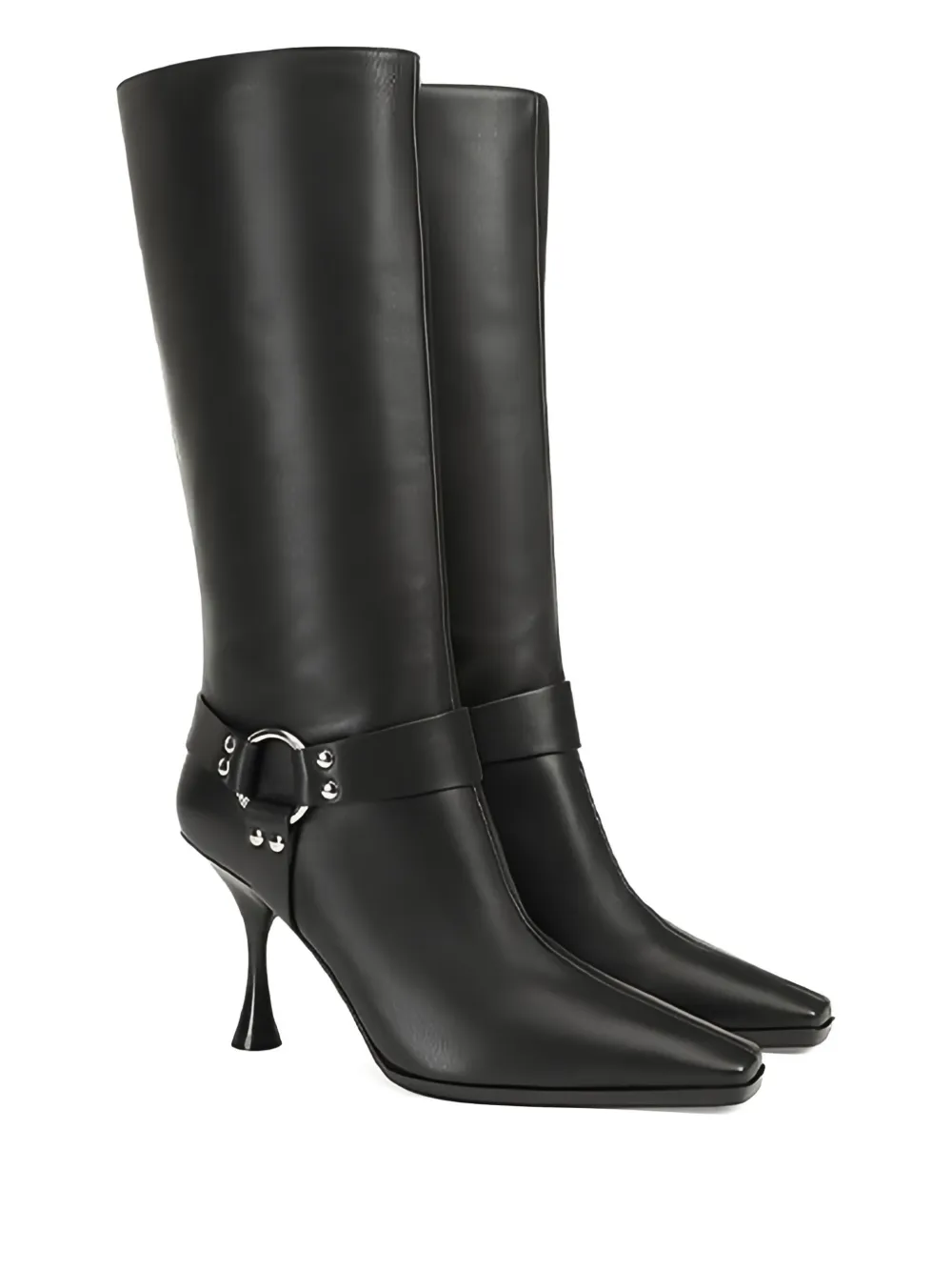 Sergio Rossi 75 mm leren laarzen met hak Zwart