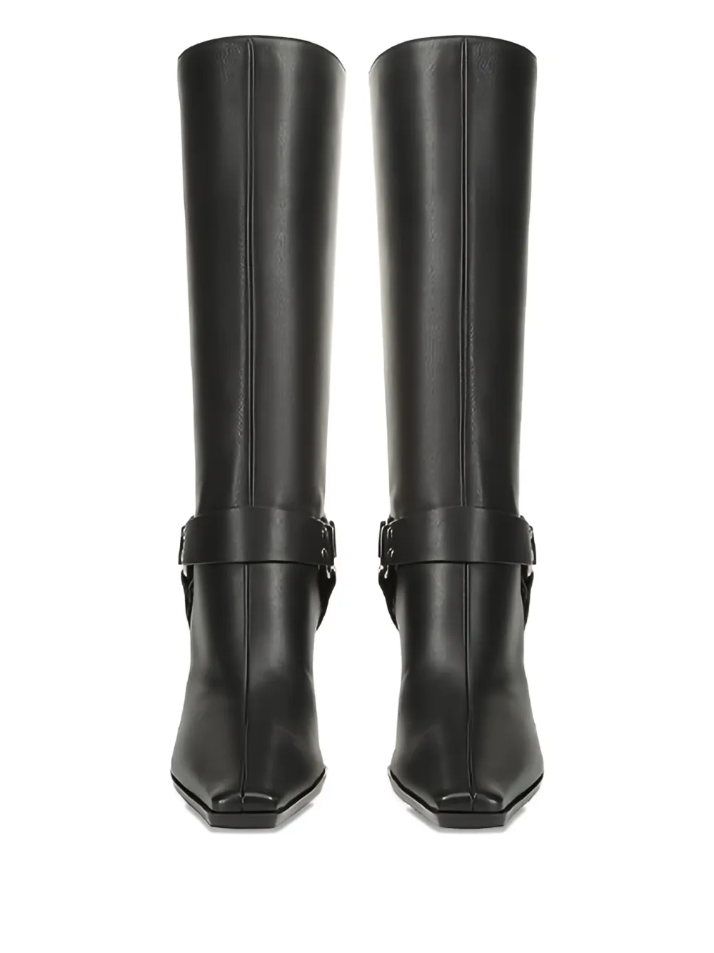 Sergio Rossi 75 mm leren laarzen met hak Zwart