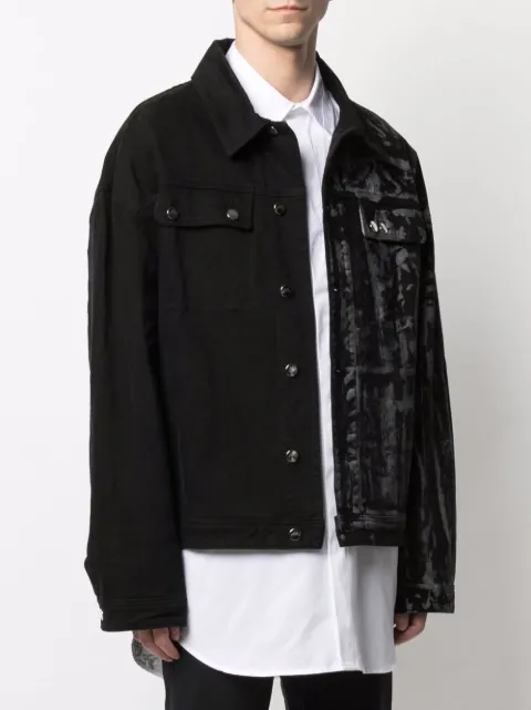 A Cold Wall Black Acid Wash Denim Jacket For Men Acwmh015 At Farfetch Com