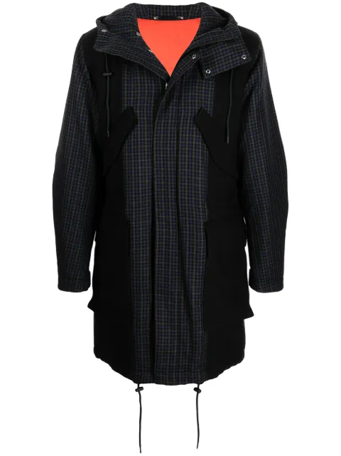 paul smith 格纹拼接派克大衣