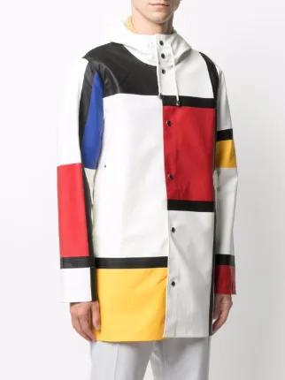 Stockholm Mondrian print raincoat展示图