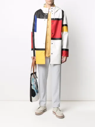 Stockholm Mondrian print raincoat展示图