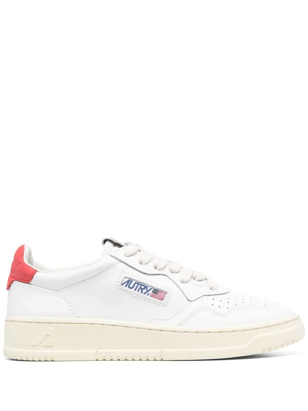 Autry Logo-patch Lace-up Sneakers In White