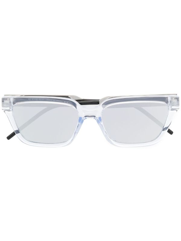 Gucci Eyewear transparent rectangle-frame sunglasses with Express Delivery - FARFETCH