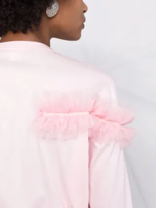 ruffle-detail long-sleeve T-shirt展示图