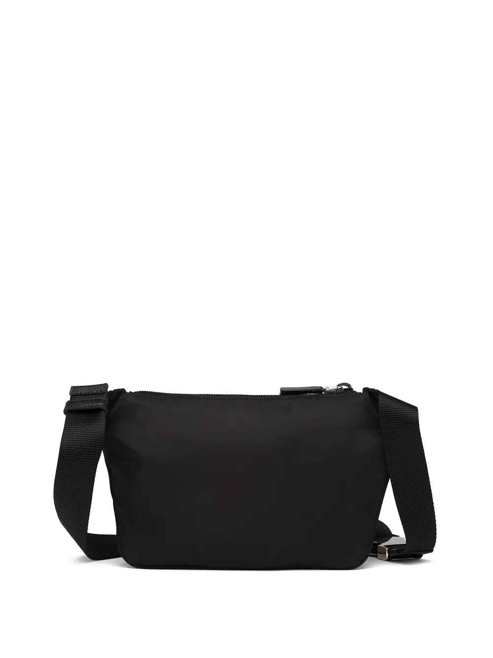 Prada Schoudertas met logoplakkaat - Zwart