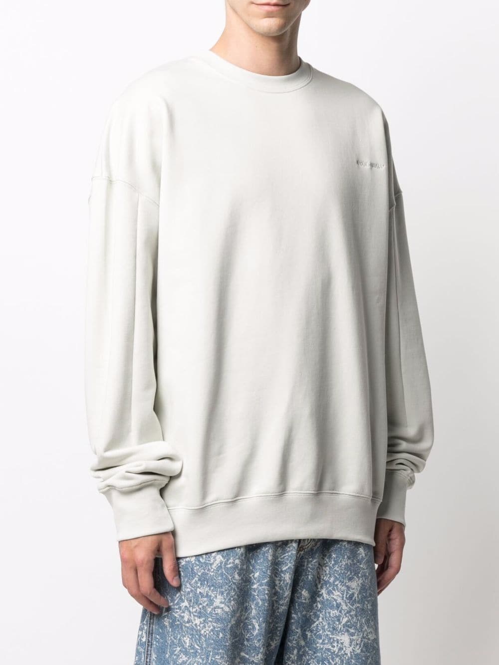 Shop A-cold-wall* Embroidered-logo Oversize Jumper In Neutrals