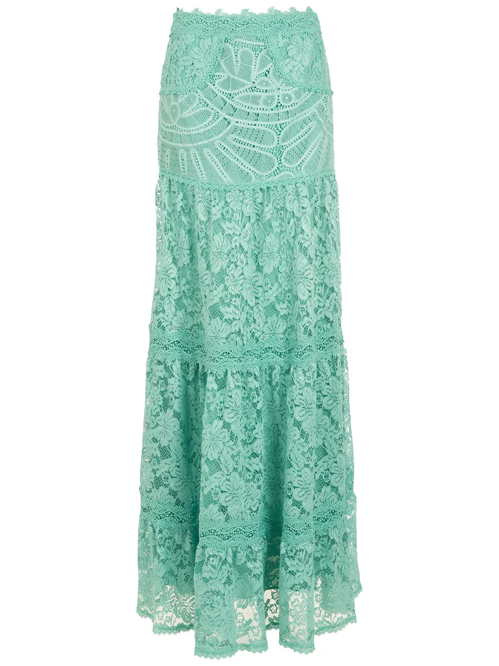 

Martha Medeiros lace-panelled maxi skirt - Green